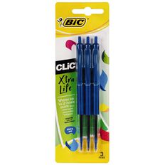 Bic Clic Pens 3 Pack Blue Blue