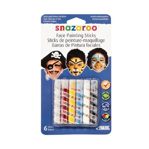 Snazaroo Face Painting Sticks 6 Pack Assorted