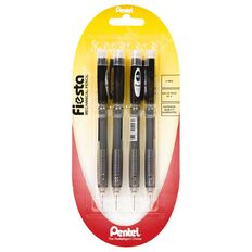 Pentel Pencil Mech Fiesta 0.5mm 4 Pack Black