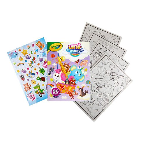 Crayola 96 Page Coloring Book with Stickers Uni Creatures