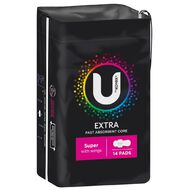 U By Kotex Super Wings Maxi Pads 14 Pack