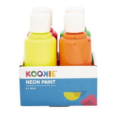 Kookie Acrylic Paint Neon 120ml 4 Pack