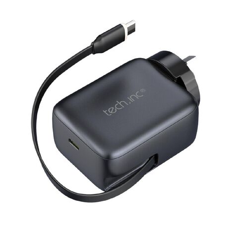 Tech.Inc 45W Wall Charger With Retractable Cable TIWAC45W