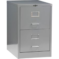 Precision Vintage 2 Drawer Filing Cabinet Gloss Grey Mid