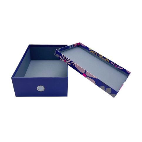 Uniti Floral Storage Box Purple Mid A4
