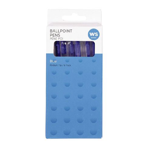 WS Ball Pens Sprint Grip 6 Pack Blue