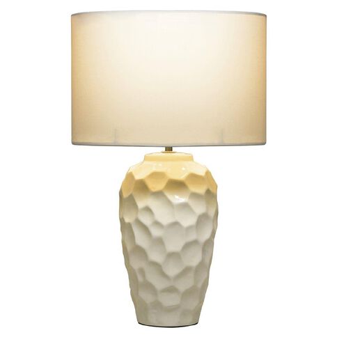 Living & Co Ceramic Textured Lamp White