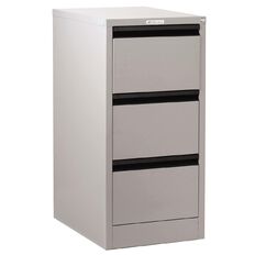 Precision Classic Filing Cabinet 3 Drawer Silver Grey