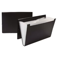 WS Foolscap Expanding File PP 12 Pocket Black