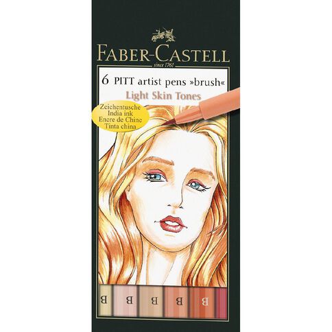 Faber-Castell Pitt Artist Brush Pens Light Skin Tones 6 Pack