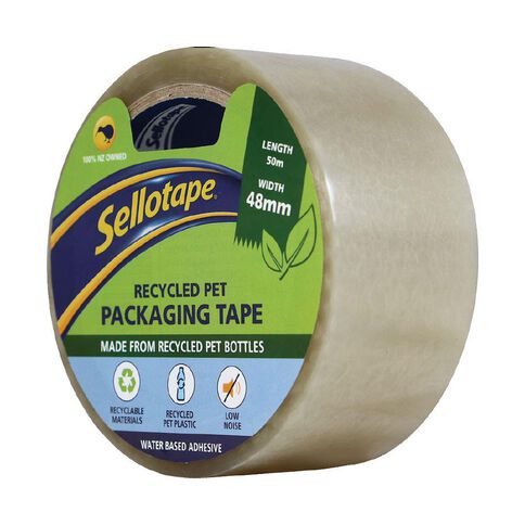 Sellotape Recycled PET Packaging Tape Low Noise 48mm x 50m