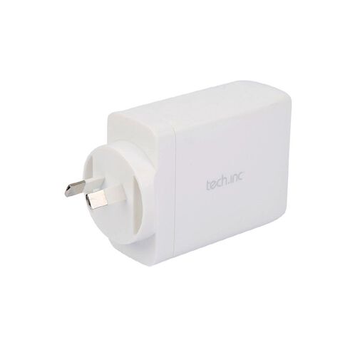 Tech.Inc 100W Dual Port USB-C + USB-A Plus USB-C to C Cable Wall Charger