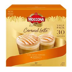Moccona Cafe Style Caramel Latte Coffee Sachets 30 Pack