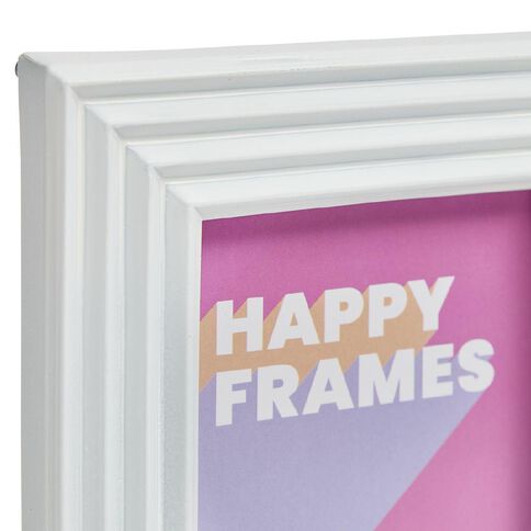 Happy Frames Ribbed Border 10x15 White