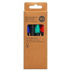 WS Permanent Marker Assorted 4 Pack