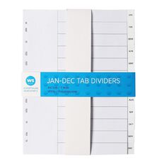 WS Jan-Dec Polypropylene Dividers