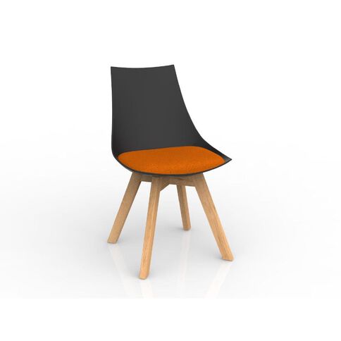 Luna Black Sunset Oak Base Chair Orange Mid