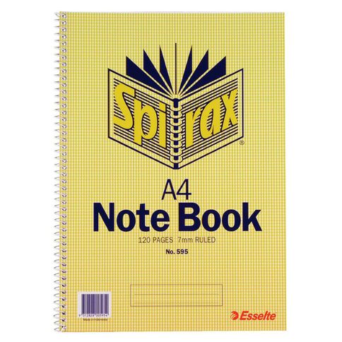 Spirax 60 Leaf Notebook 297mm x 210mm Yellow Mid