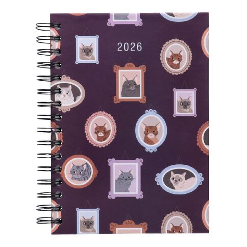 WS 2026 Diary A5 Day to Page Spiral Cats