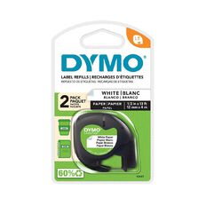 Dymo Letratag Paper Label Tape 12mm x 4m 2 Pack