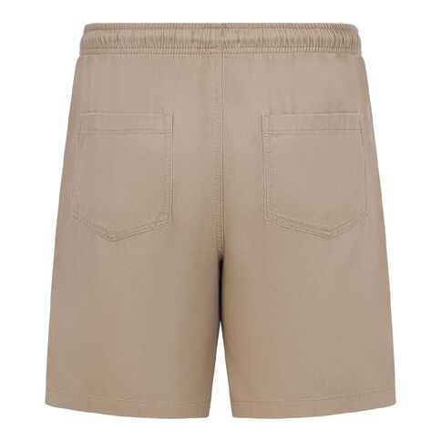 H&H Men's Elastic Waist Plain Drill Shorts
