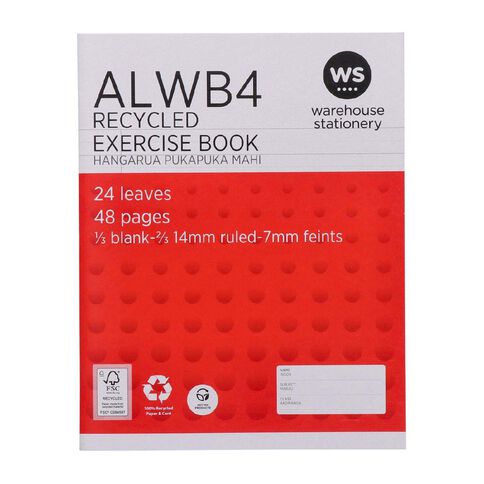 WS Exercise Book ALWB4 Ruled 24 Leaf Red