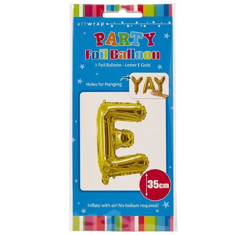 Artwrap Foil Balloon E - 35cm Gold 35cm