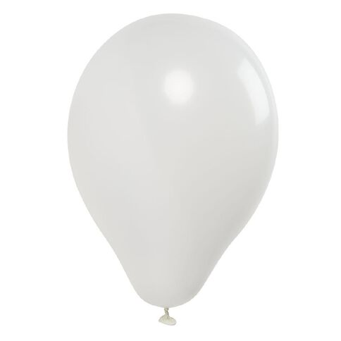 Party Inc Balloons Solid Colour White 25cm 25 Pack