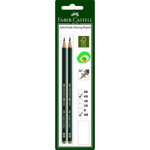 Faber-Castell Drawing Pencil 9000 6B HB 2 Pack