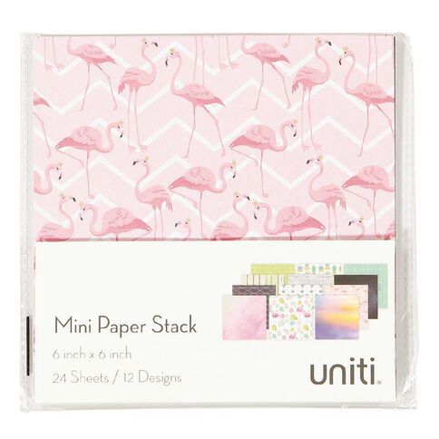 Uniti Flamingo Designer Paper 6in x 6in 24 Sheets