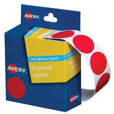 Avery Red Dispenser Dot Stickers 24mm diameter 500 Labels