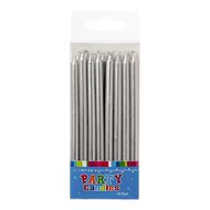 Artwrap Tall Candles 16 Pack Silver 12cm