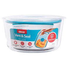 Decor Vent & Seal Glass Round Clear 500ml