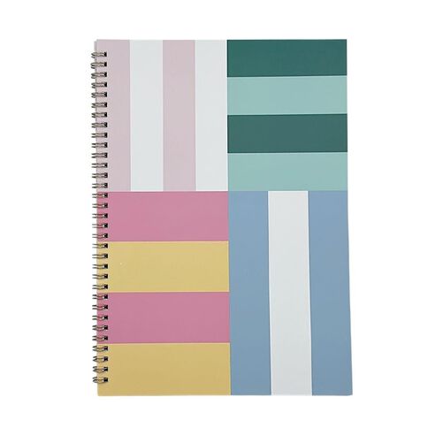 Uniti Clubhouse Softcover Notebook Striped Multi-Coloured