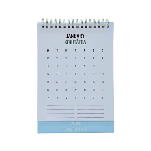 WS 2026 Desk Calendar Hard Back Multi-Coloured