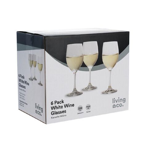 Living & Co Traditional White Wine Glass 6 Pack 350ml