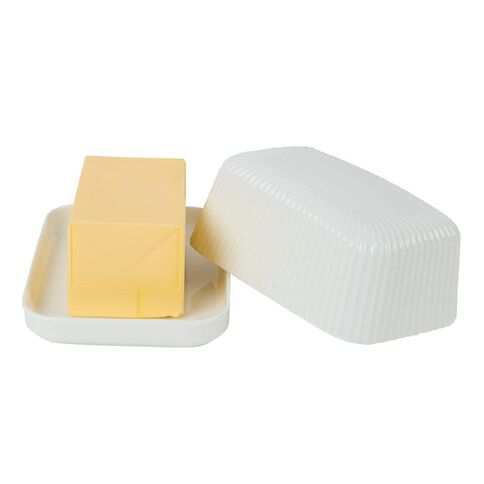 Living & Co Ceramic Butter Dish 18 x 13cm White