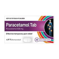 AFT Paracetamol 500mg Caplets 20s: LIMIT OF 2 PER CUSTOMER
