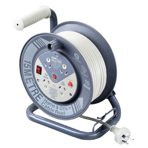 CordTech Cable Reel 15m With 4 Outlets Orange