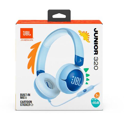 JBL Junior 320 Wired On-Ear Kids Headphones Blue