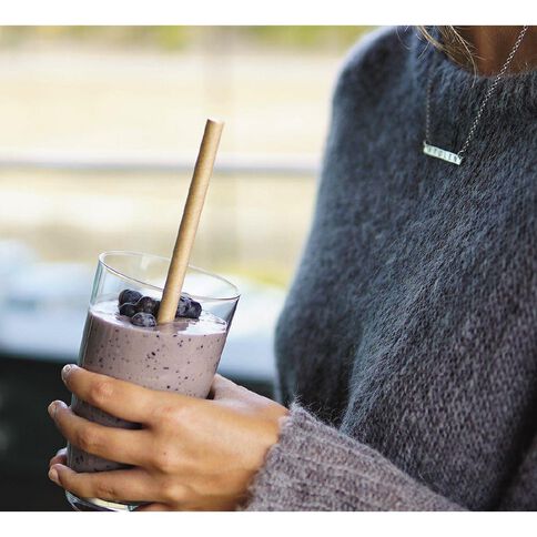 SURV. Eco Friendly Smoothie Paper Straws 20cm Natural 20 Pack