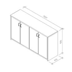 Zealand Credenza 1500 Tawa