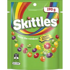 Skittles Sours Lollies Large Bag 190g
