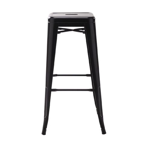 Workspace Metal Stool 76cm Matte Black