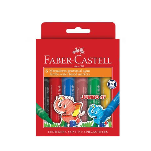 Faber-Castell Jumbo 47 Colour Marker Wallet of 6