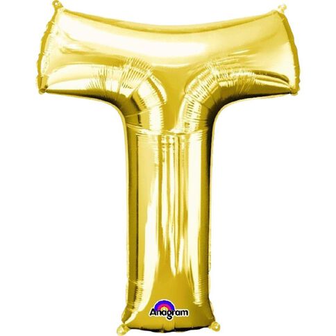 Amscan Small-Size Air Letter T Gold
