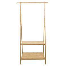 Living & Co Bamboo Garment Rack With 2 Shelves