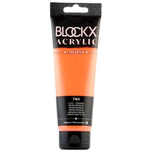 BLOCKX Acrylic Tube 120ml Orange/Fluro Orange/Fluro