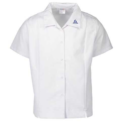 Schooltex SDA Drop Collar Short Sleeve Blouse with Embroidery