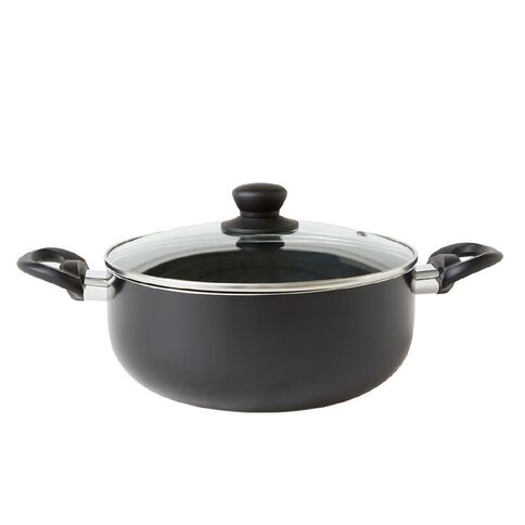 Living & Co Classic Casserole Pot Black 24cm
